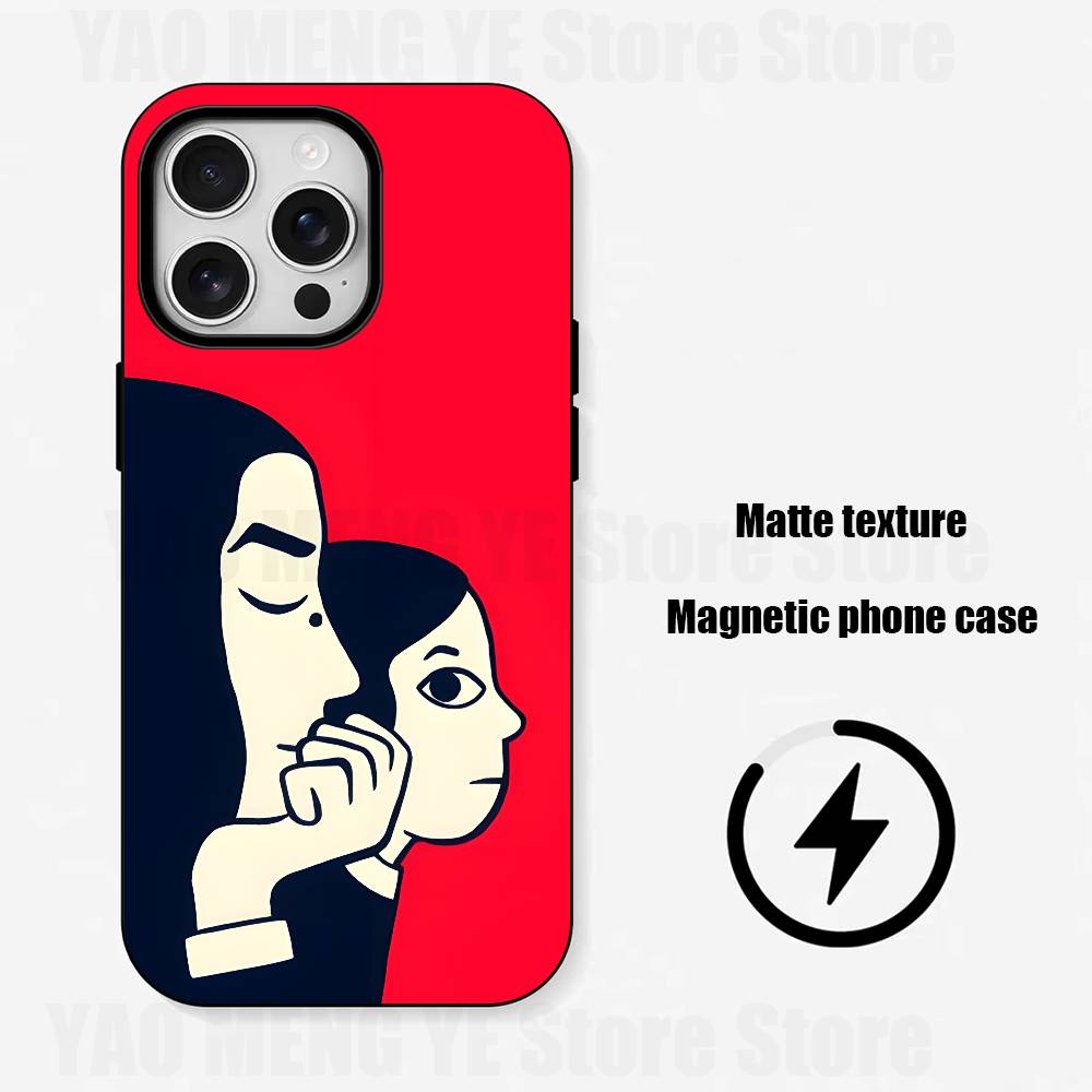 Persepolis Comics Slim Matte Magnetic For Case For Iphone 17,16,15,14,13,12,11 Pro Max Mini Plus New Frosted Soft Shell