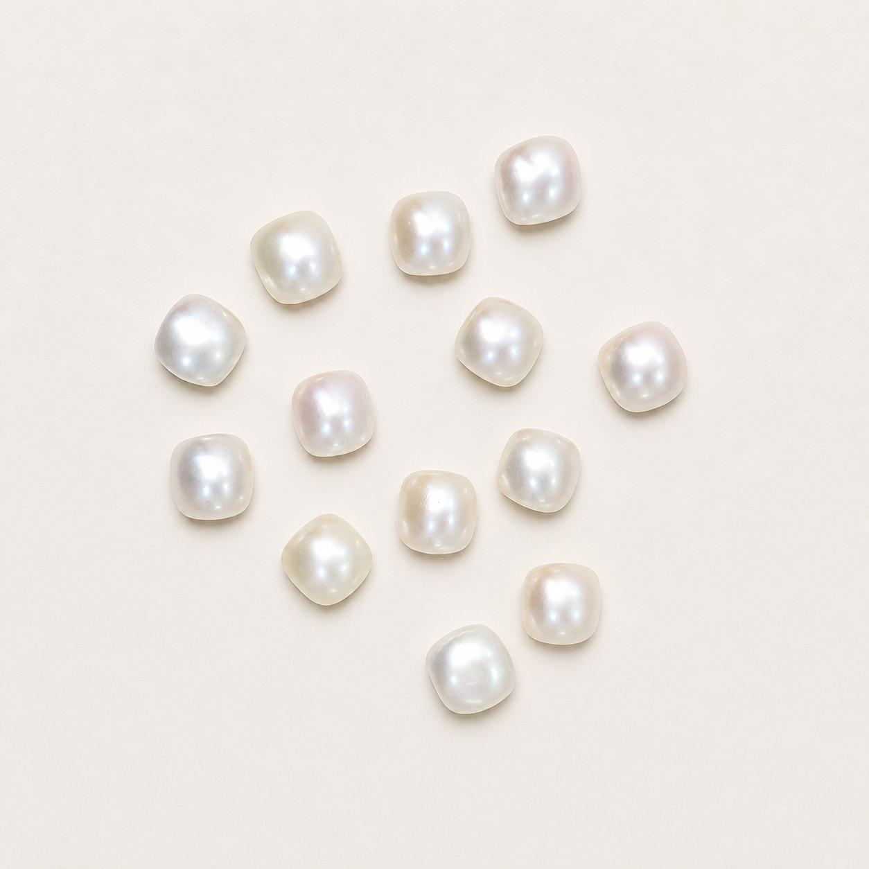 5mm White Natural Pearl Cushion Cabochon | Flat Back Loose Pearl for Jewelry 5mm (1 Piece) белый