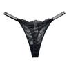Sexy Lace Thong with Rhinestones: Seamless, Thin-Strapped, See-Through Panties