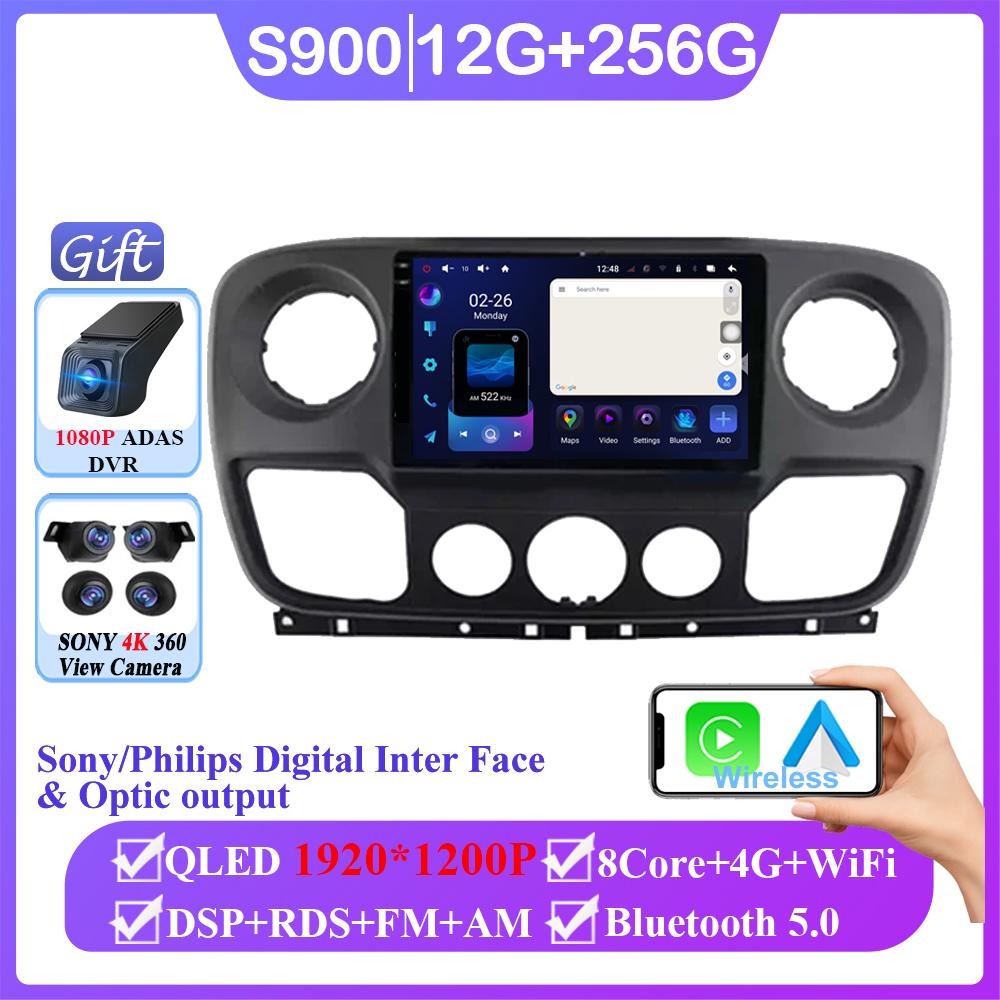 Android 14 For Renault Master Nissan NV400 Opel Movano 2010 - 2021 Wireless Auto Multimedia Player No 2din GPS Navigation Mirror