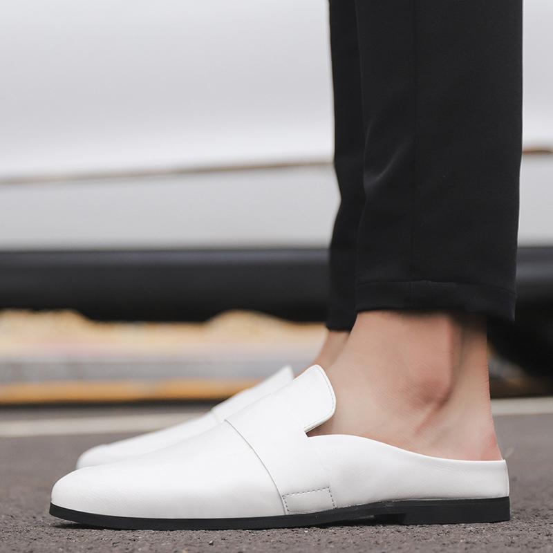 Sommer Leder Herren Halbschuhe Hausschuhe Loafer Slides Atmungsaktive Mules für Mann Outdoor Leichte Freizeit Halbschuhe 2026