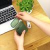 Portable Organizer Box with Lid - Transparent Front Window, Stackable Storage Case for Chargers, Headphones, Coins, Desk, Travel