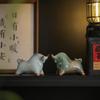 Ceramiczna Figurka Zodiakalnego Wołu Statua Byka Feng Shui Zwierzątko na Biurko Wystrój Domu Biura Prezent na Parapetówkę do Salonu Przedpokoju