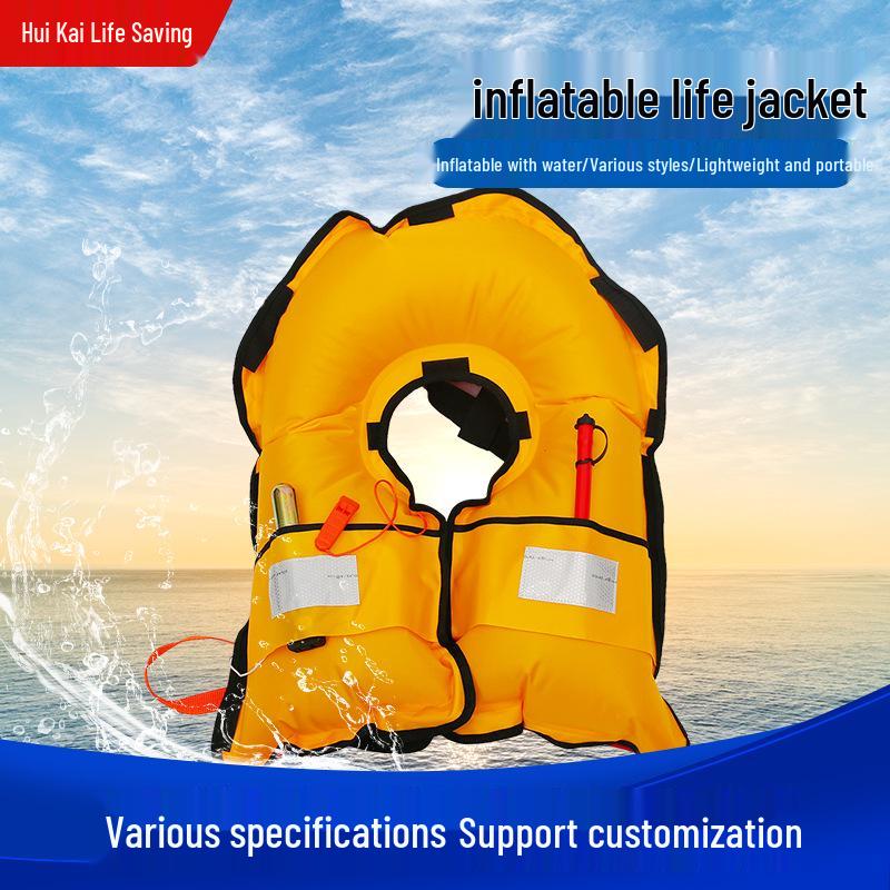 Inflatable Lightweight Adult Fishing Life Jacket with High Buoyancy for Boating, Portable and Automatic CCS Model