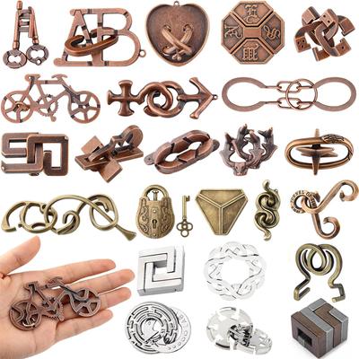 Difficult Disentanglement Brain Teaser Metal Puzzles For Adults and Kids Smart Logic IQ Test Mind Challenge Educational Toys