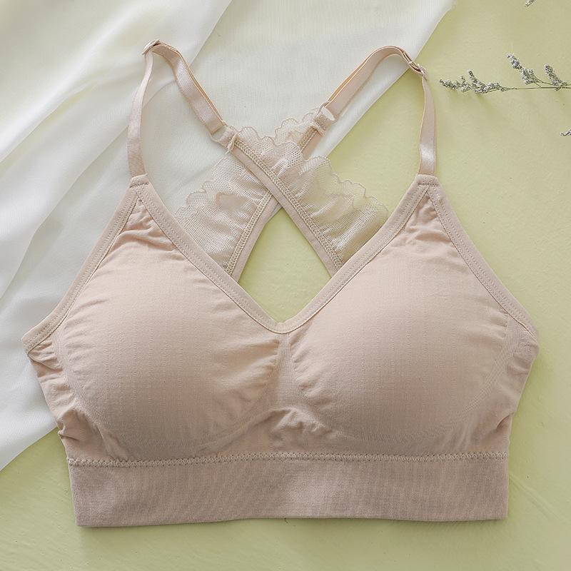 Cross Beauty Back Wrapped Chest Lace Seamless Tube Top Sexy Bra