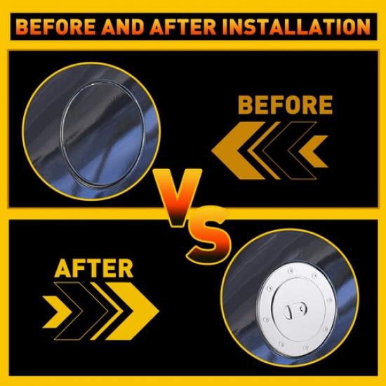 Trim Filler Tank Cover Door Gas Cap Fuel Fits For Silverado Tahoe Chevy Suburban