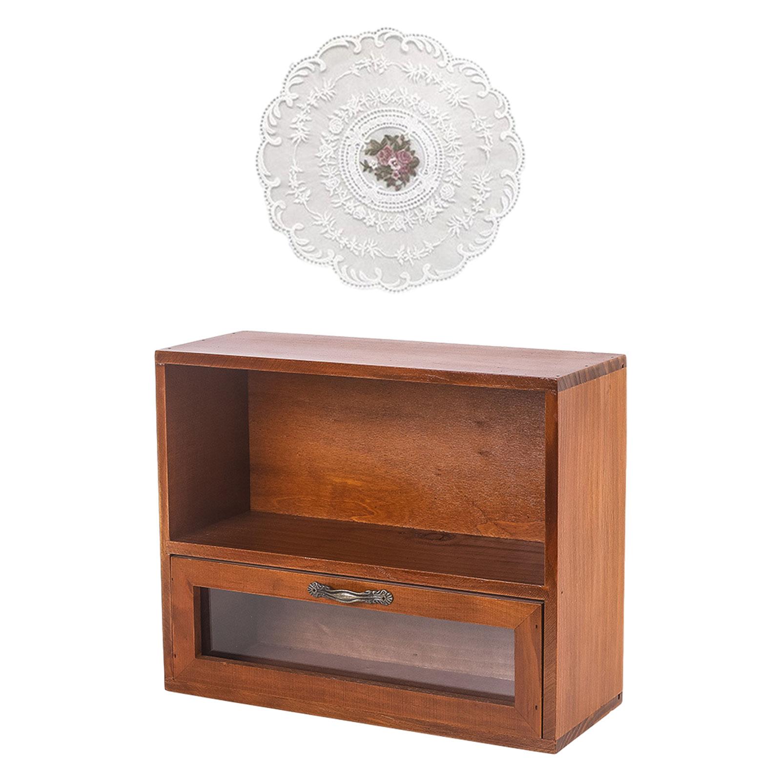 

Ретро шкаф для хранения вещей винтажный деревянный органайзер для туалетного столика спальня