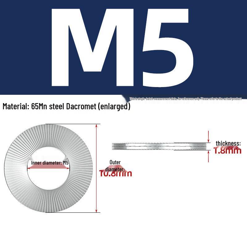 DIN25201 304 Stainless Steel Self-Locking Double Stack Washer, 65Mn Manganese Anti-Loosening, Double-Sided Tooth Layer.
