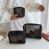 Wholesale Black Mesh Toiletry Bags Travel Makeup Bag Small Large Case Organizer Cosmetic Cases Toiletries Storage Handbag Pouch