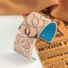 Cerchio Georgett Decorazione Geometrica Pelle Sostituibile Double Face Gioielli da Donna per Uso Quotidiano Bracciale Aperto Regalo