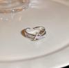 18K Gold Plated Pearl & Diamond Open Ring: High-End Fashion Jewelry for Women