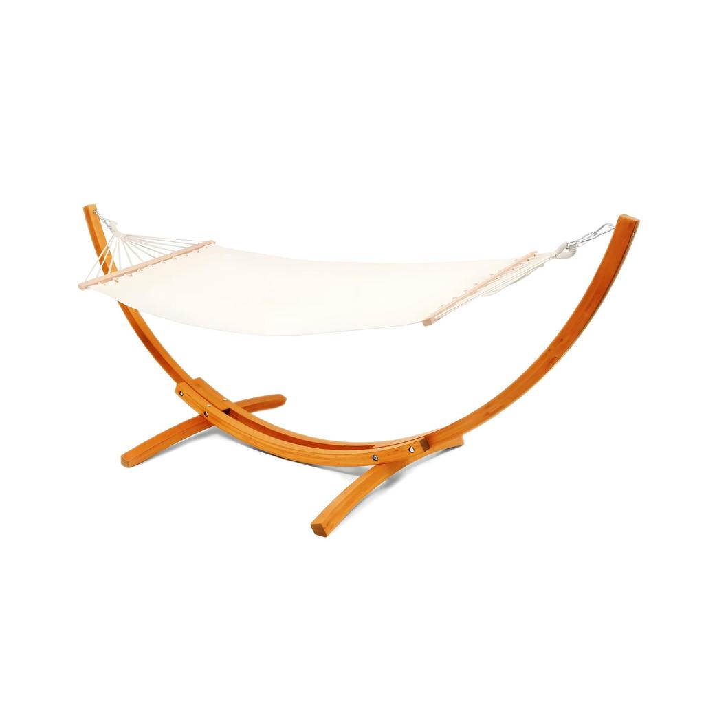 Outdoor Balcony Rocking Chair and Swing Hammock with Wooden Stand