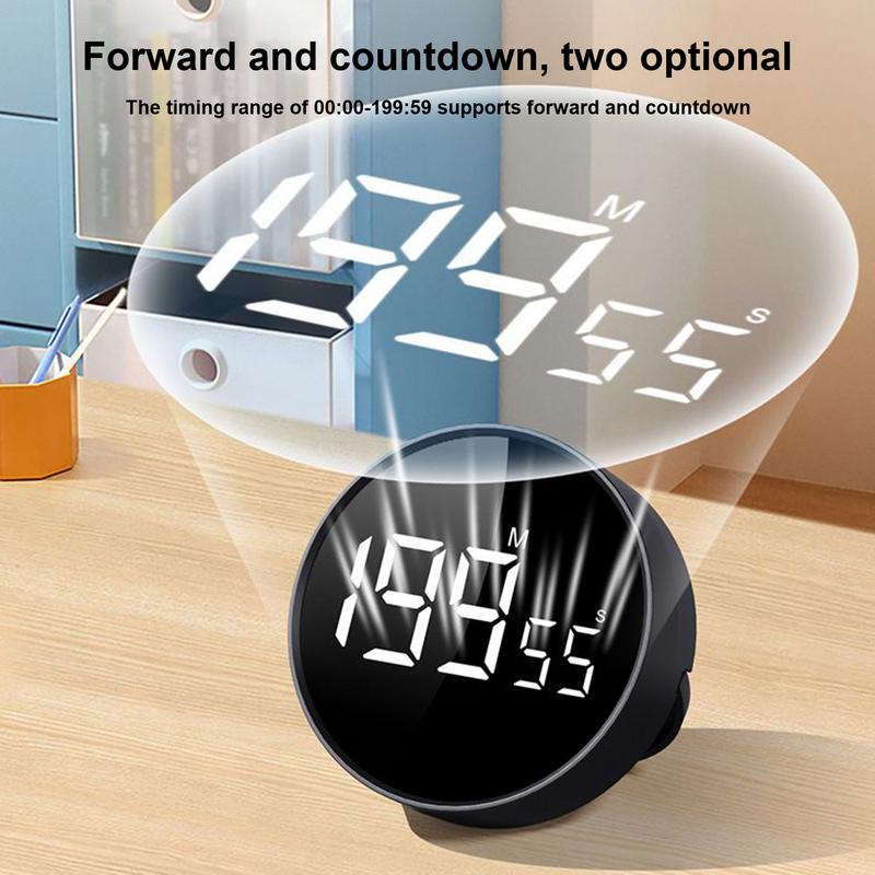Digital Timer Rotating LED Large Screen Display Countdown Timer Three-Grade Volume Adjustment Multifunctional Time Management