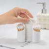Q-Tip Spender 2-Fächer Baumwollpads, Wattestäbchen, Runde Pads Halter für Badezimmer Behälter Organizer, Kunststoff