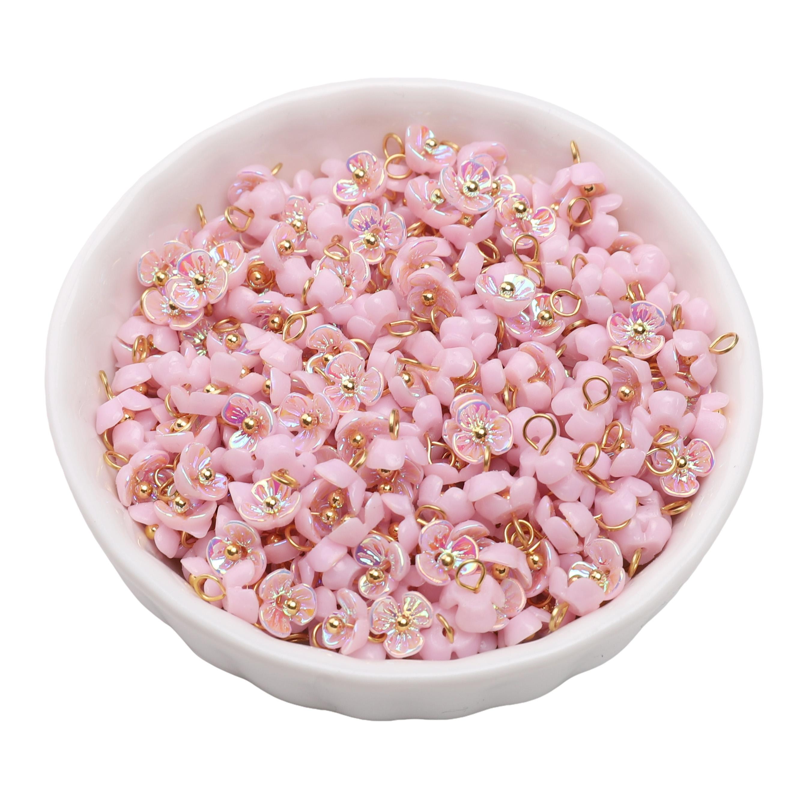 

Смоляные шармы Имитация жемчуга Сохраняющий Мини-подвеска с цветком Для аксессуаров для изготовления ювелирных изделий 04 6mm розовый