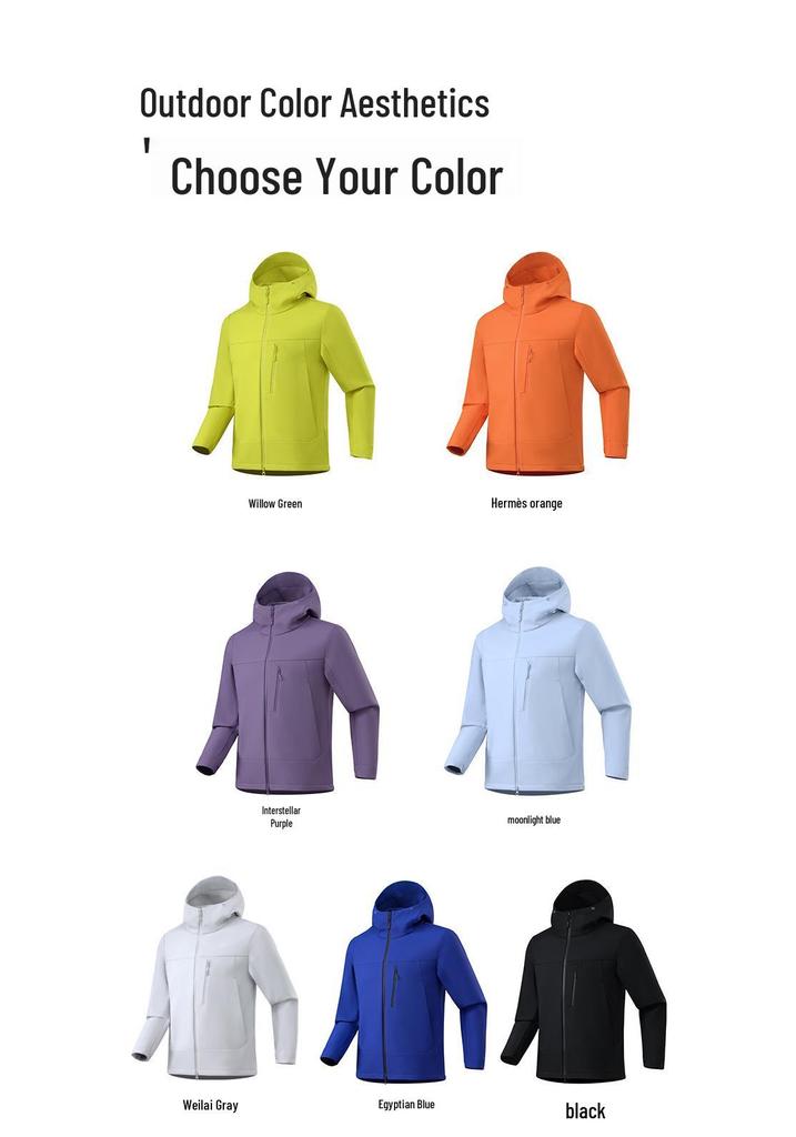 Women's & Men's Outdoor Windproof Softshell Jacket for Spring/Autumn - Hiking, Sports, and Mountaineering Outerwear.
