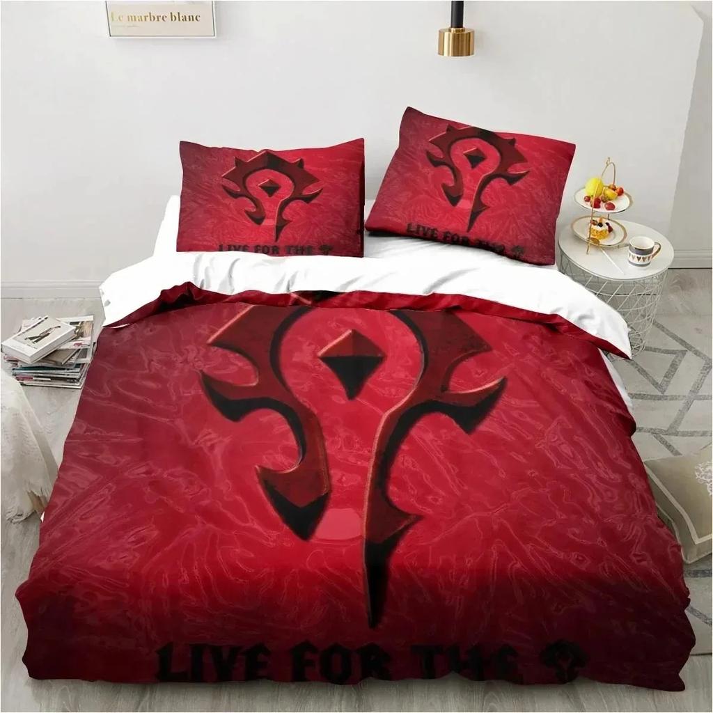 3D Printing World Warcraft Bedding Set Duvet Cover Quilt Pillowcase King Queen Size Boys Adult Gaming Theme