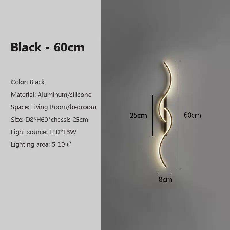 Modern LED Wall Lamp Minimalist Led Light Bedroom Bedside Long Strip Wall Sconces Living Room Sofa Home Indoor Lighting Fixture