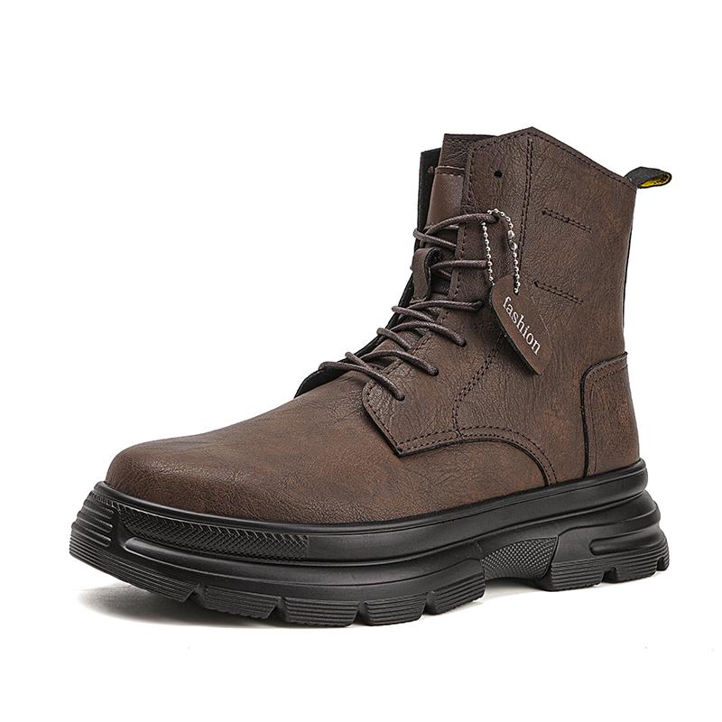 

Модные мужские ботинки из натуральной кожи Ретро и высококачественные стили Повседневные Деловые и Офисные Роскошные кожаные ботинки с высоким верхом Черные 38 коричневый