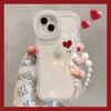 Love Chain Is Suitable for Apple 17promax Transparent Mobile Phone Case Iphone15 Double Bracket 16 Simple 14 Silicone.