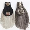 1Pc Vintage Rivet Tassels Shoulder Brooch Badge Suit Epaulette Clothes Decor