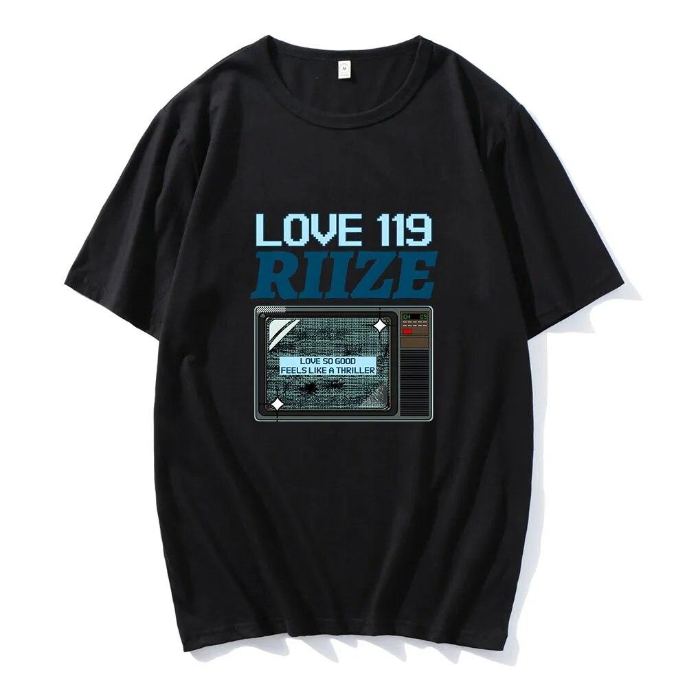 Love 119 Riize Rise and Realize Trička Kluci Kpop Band Potisk Trička Bavlna Krátký rukáv Ženy Trička Jarní Neformální trička