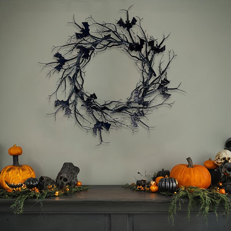 Halloween Plastic Unique Wall Hanging Party Decoration Pendants Arrange Props Wreath Garland Decorative 3 Styles