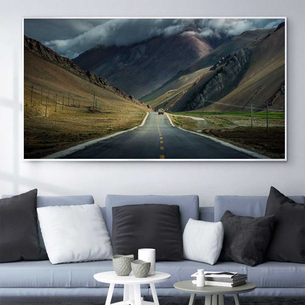 

Пейзаж маслом гора лес дорога искусство холст картина гостиная коридор офис украшение дома фреска без рамки 20*40cm