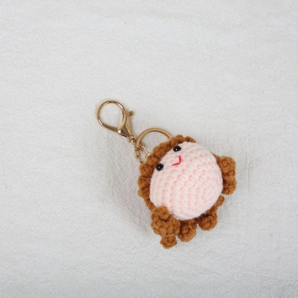 Gewebte Puppe Gestrickter Schlüsselanhänger Handgemacht Gestrickte Puppe Häkelpuppe Abschluss-Puppe für Studenten