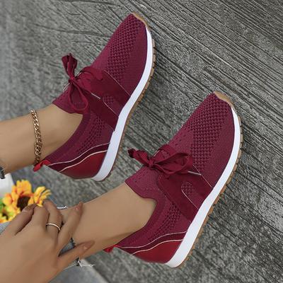Lucyever Sapatos de malha respirável Flats Femininos 2024 Casual Lace Up Plataforma Tênis Feminino Antiderrapante Solado Grosso Sapatos de Caminhada 43