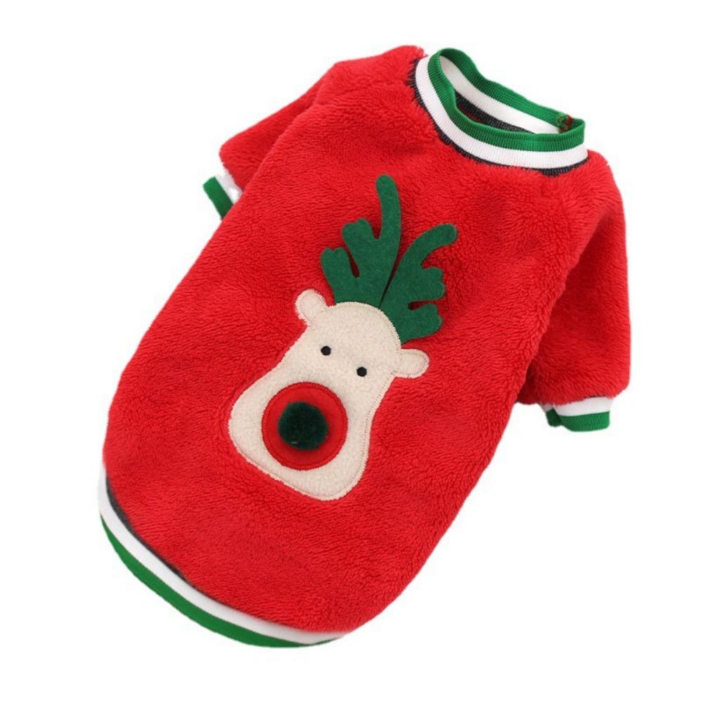 Cat Pet Clothing Coral Fleece Dog Sweater Dog Out Christmas Dog Clothing