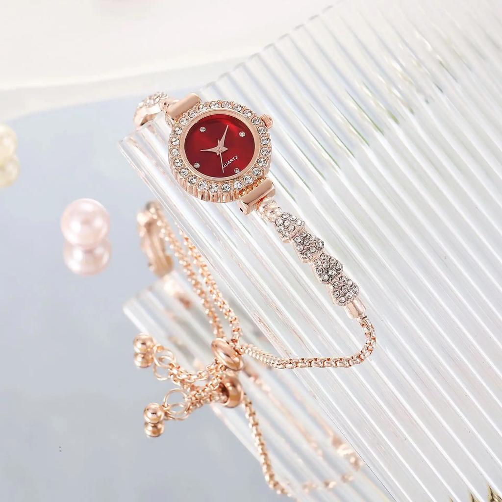 Vintage Casual Ladies Watches Luxury Watch Women Bracelet Rhinestone Fashion Wristwatch Bracelet Relojes Para Mujer