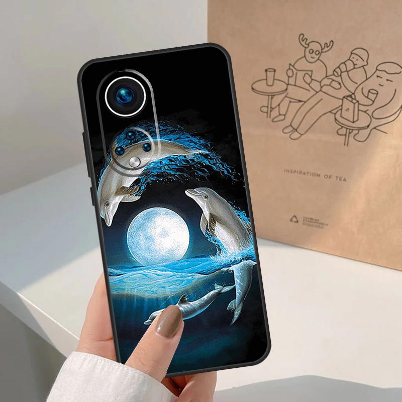 Cute Dolphin Ocean For Honor Magic 8 Pro 5 6 7 Lite Case For Honor Win RT 200 400 50 70 90 X8b X9a X9b X9c X9d