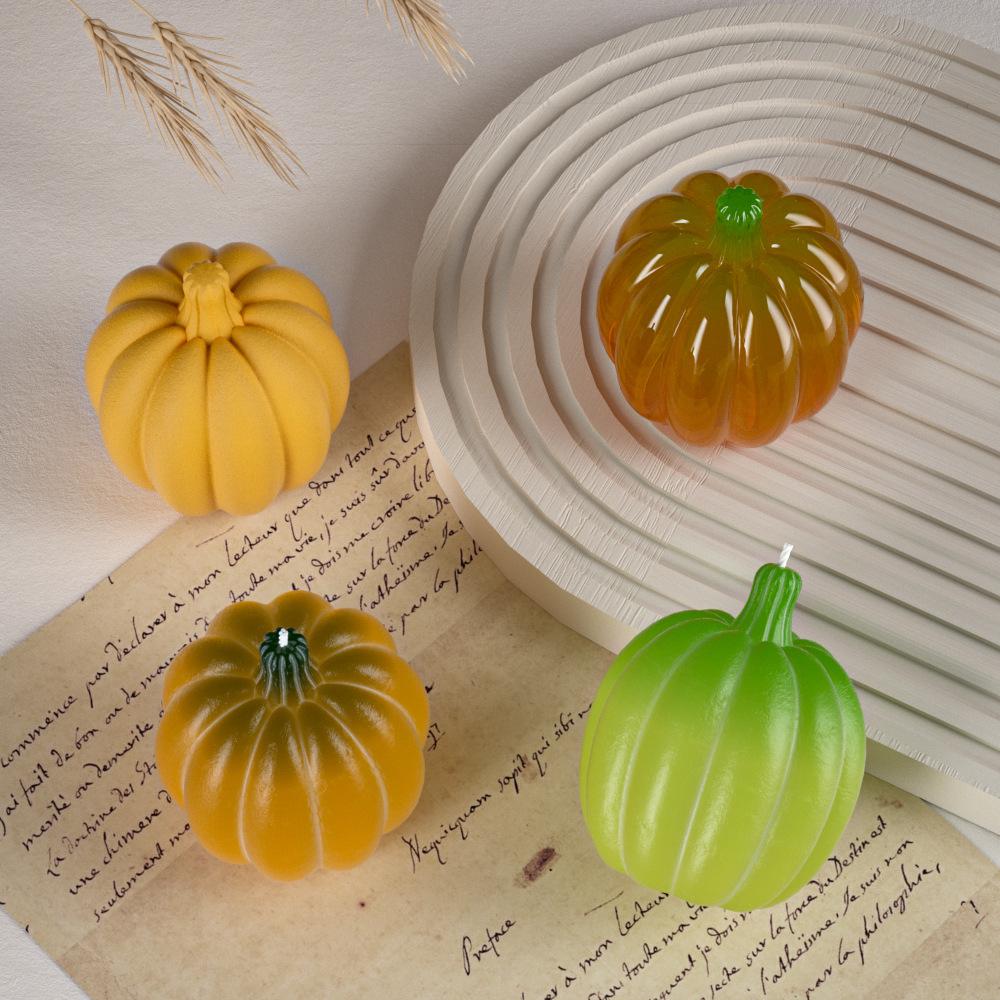 Poppy Crystal Epoxy Pumpkin Candle Ornament Silicone Mold - DIY Halloween Series