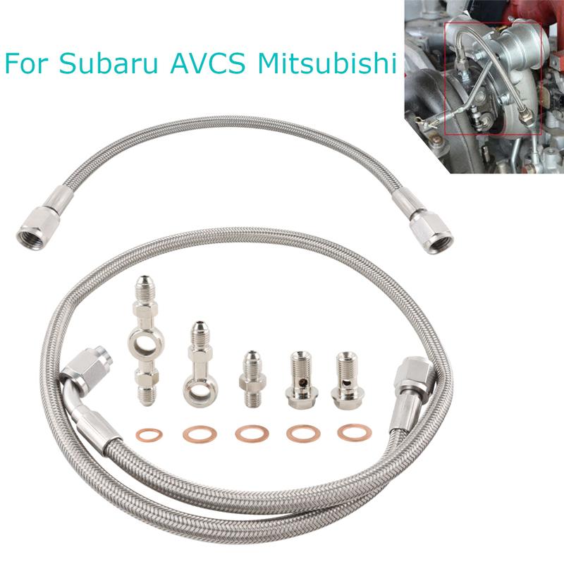 

TD04 TD05 TD06 Turbo Oil Feed Line Kit For Subaru AVCS Mitsubishi 02-06 WRX Engine Parts