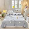 Cartoon Rainbow Bear Summer Quilt 100% Cotton Air Conditioning Thin Quilt for Kids Teens Multi-functional Nap Quilted Quilt