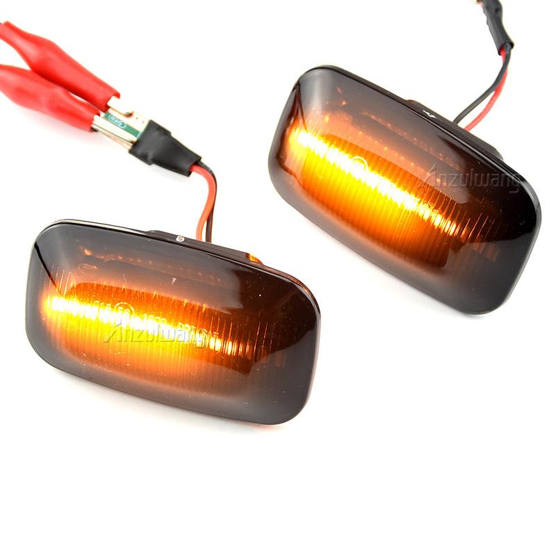 2pcs Dynamic LED Side Marker Light Flowing Water Turn Signal Lights Blinker Indicator For Toyota Land Cruiser 70 80 100 Series