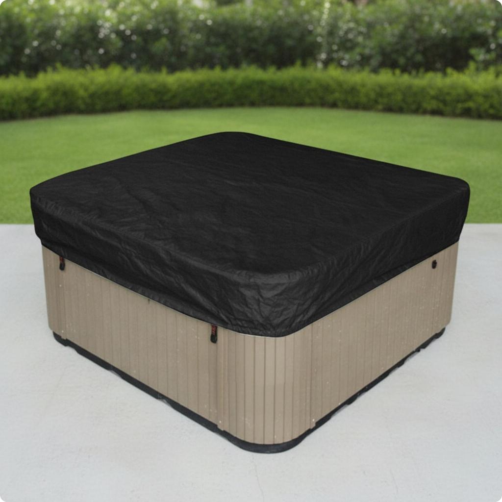 Square Spa Cover Waterproof Protector Windproof for Homeowners, Backyard, Garden, Poolside