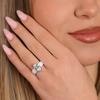 White Silicone CZ Ring for Women, Marquise Cut Cubic Zirconia with White Gold Prongs, Daily Wear Casual Fashion Jewelry Gift