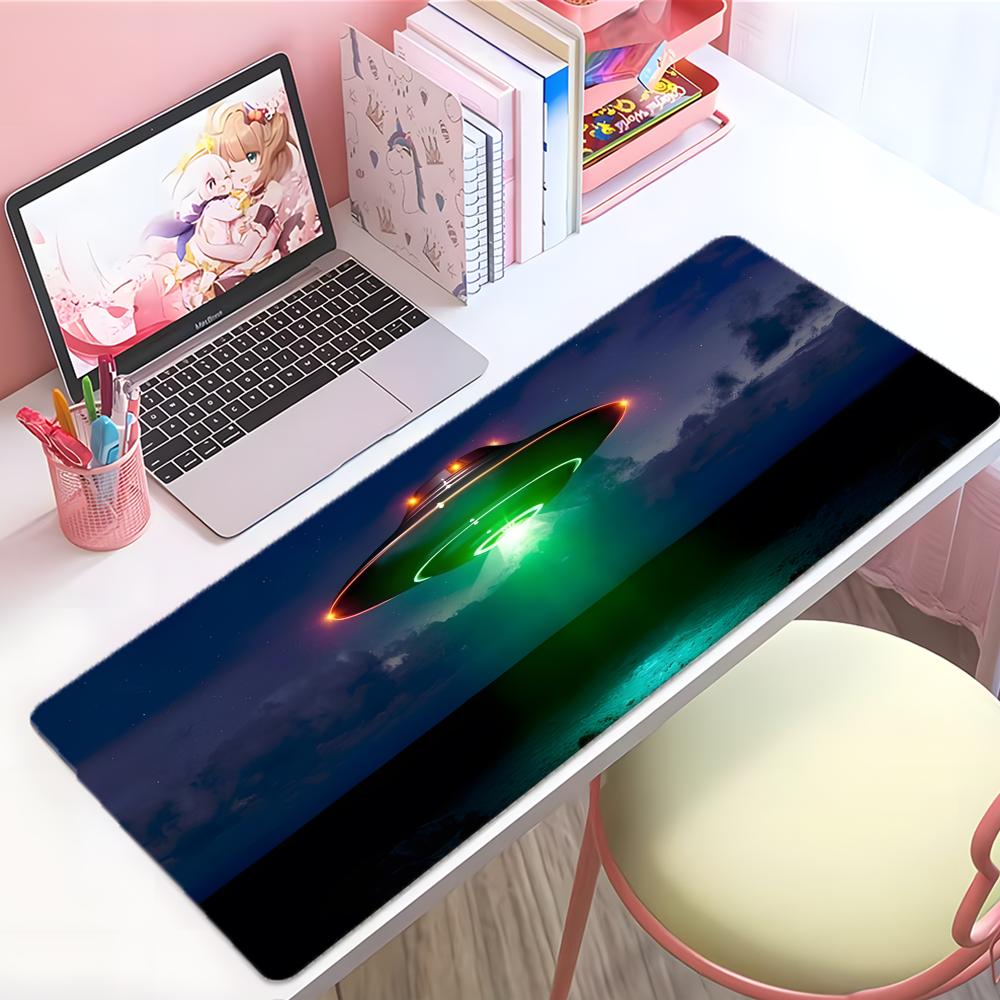 Theme Mysterious Uufo Encounter Mouse Pad Large Thick Desk Pad Stitched Edges Gaming Mouse Mat For Pc