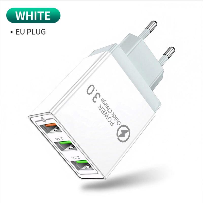 PD33W GaN QC3.0 Multi-Port Fast Charger, European Standard, 9V/12V Compatibility.