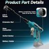 Cordless Power Washer for Makita 18V Battery, Portable Handheld Pressure Washer 700 PSI, with 5M Hose, 6-in-1 Nozzle, 4-Speed Se