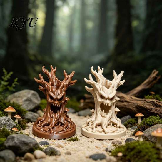 Dark Fantasy Desktop Decor 3D Printed Tree Spirit Figurine, Gothic Ferocious Monsters Ornament for Novelty Halloween Gift Miniature Landscaping,