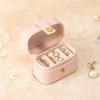 Mini Ring Box Solid Color Simple Portable Earnail Jewelry Storage PU Leather Waterproof Luxury Jewelrys Storage Treasure Boxes