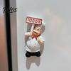 Kitchen Magnetic Decoration Cartoon Fat Chef Fridge Magnet, Hand-painted 3D Refrigerator Magnet Picture Photo Holder for Home Office Decorative