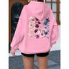 Watercolor Rose Print Women Hoody Vintage Loose Bohemia Wildflower Sweatshirt Long Sleeve Boho Plant Theme Female Hoodies