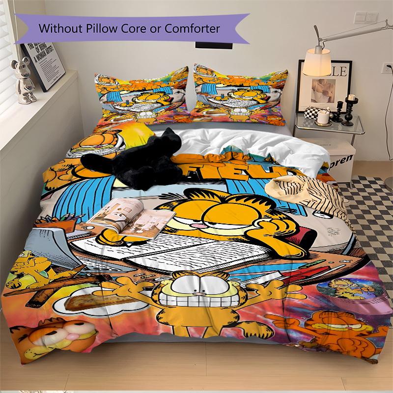 3pcs Garfield, Comic Bedding Set. Soft and Comfortable with No Core Included (1x Duvet Cover + 2x Pillow Covers) yy251009202