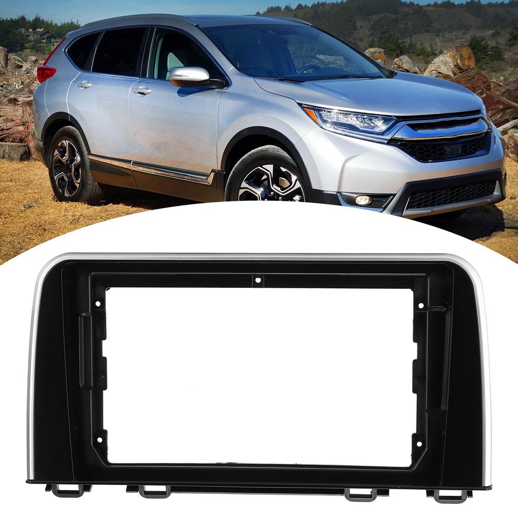 10.1in 2‑DIN Radio Mount Fascia Frame Trim Black Auto Accessory Replacement for HONDA CRV 2017