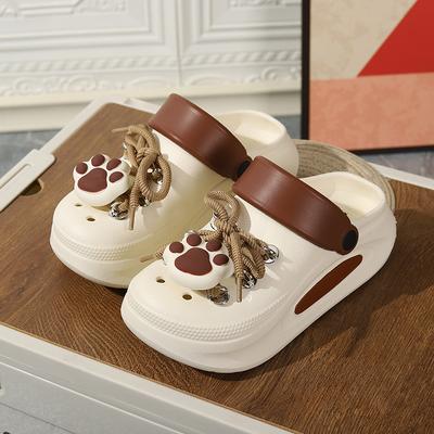 Mode Damen Sommer Sandalen Niedliche DIY Schnür-Pfoten Garten Schuhe Mädchen Mode Clogs Dicke Sohle 2-Wege Tragen Weibliche Zuhause Straßen Hausschuhe